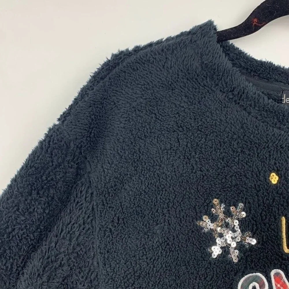 Derek Heart Women's Christmas Holiday Let It Snow Long‎ Sleeve Tunic Size L NWT - Picture 2 of 10